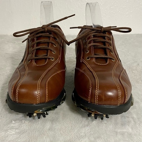 Callaway XTT Golf Oxfords Men’s Size 7.5 Soft Spikes Brown Leather Shoes - Picture 4 of 12